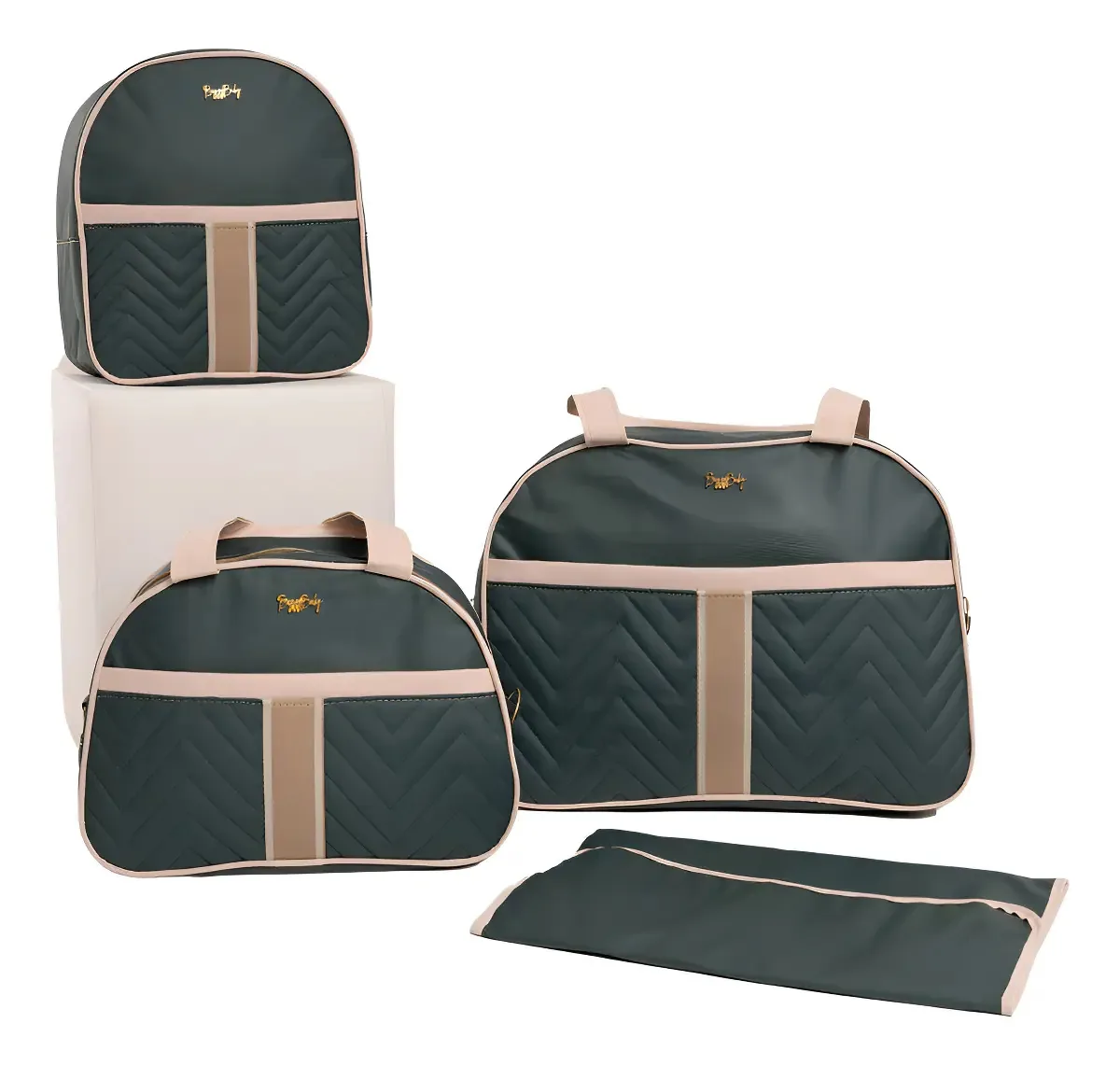 Kit Maternidade Menino/menina Luxo Com Trocador Cor Verde-escuro