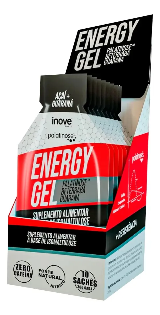 Gel Energético 10 Sachês Inove Nutrition - Fonte Natural Sabor Guaraná C/ Açaí