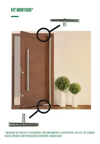 Par Dobradiça Pivotante 19mm Para Portas - Aço - Alfer