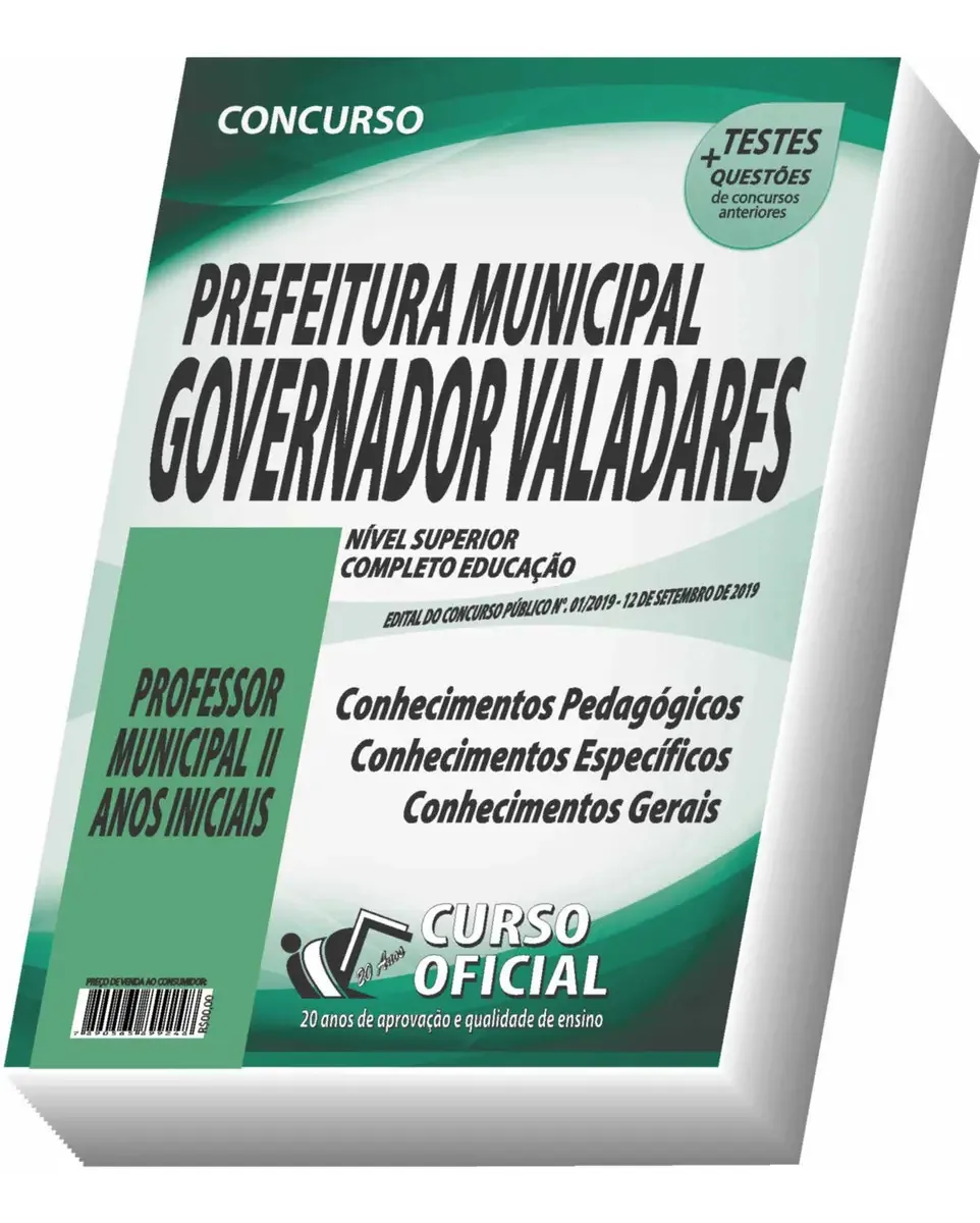 Apostila Governador Valadares - Professor - Anos Iniciais