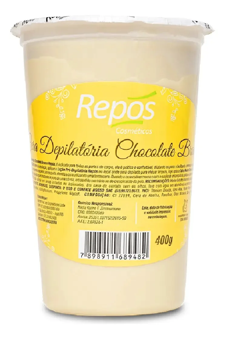 Cera Depilatória Chocolate Branco Repos 400g
