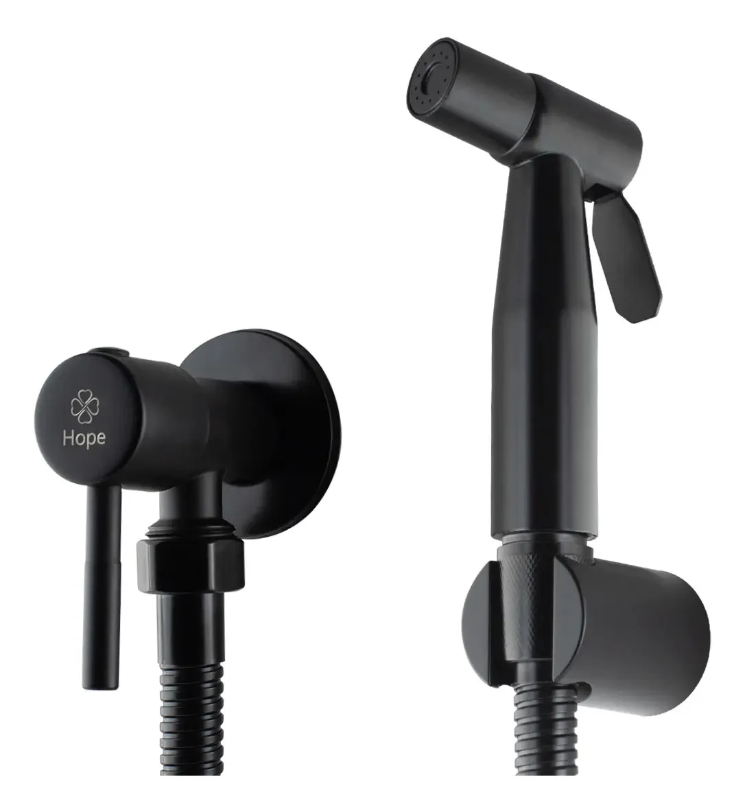 Ducha Higiênica Banheiro Intima Chuveirinho 1/2 Inox Preto Acabamento Fosco