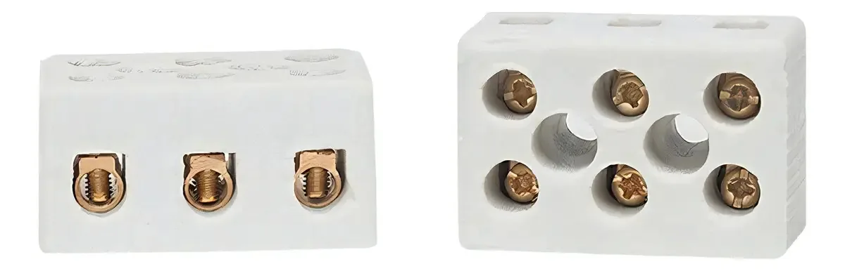 08 Conector Porcelana Elétrico 10mm 50a Emenda Chuveiro