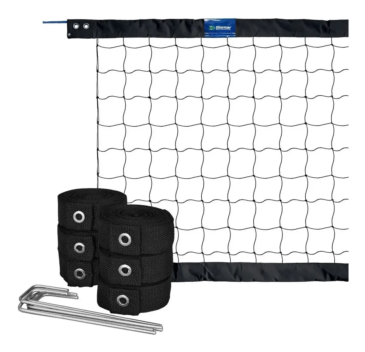 Kit Vôlei Praia Preta -rede 2 Faixas + Fita Marcação Preto