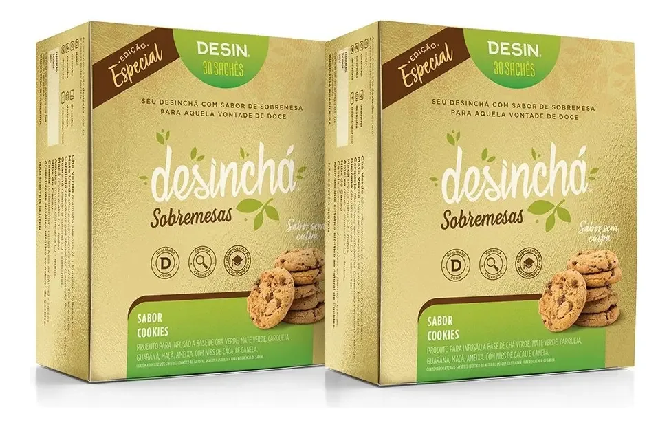 Kit 02 Chás Desinchá Sobremesas Cookies