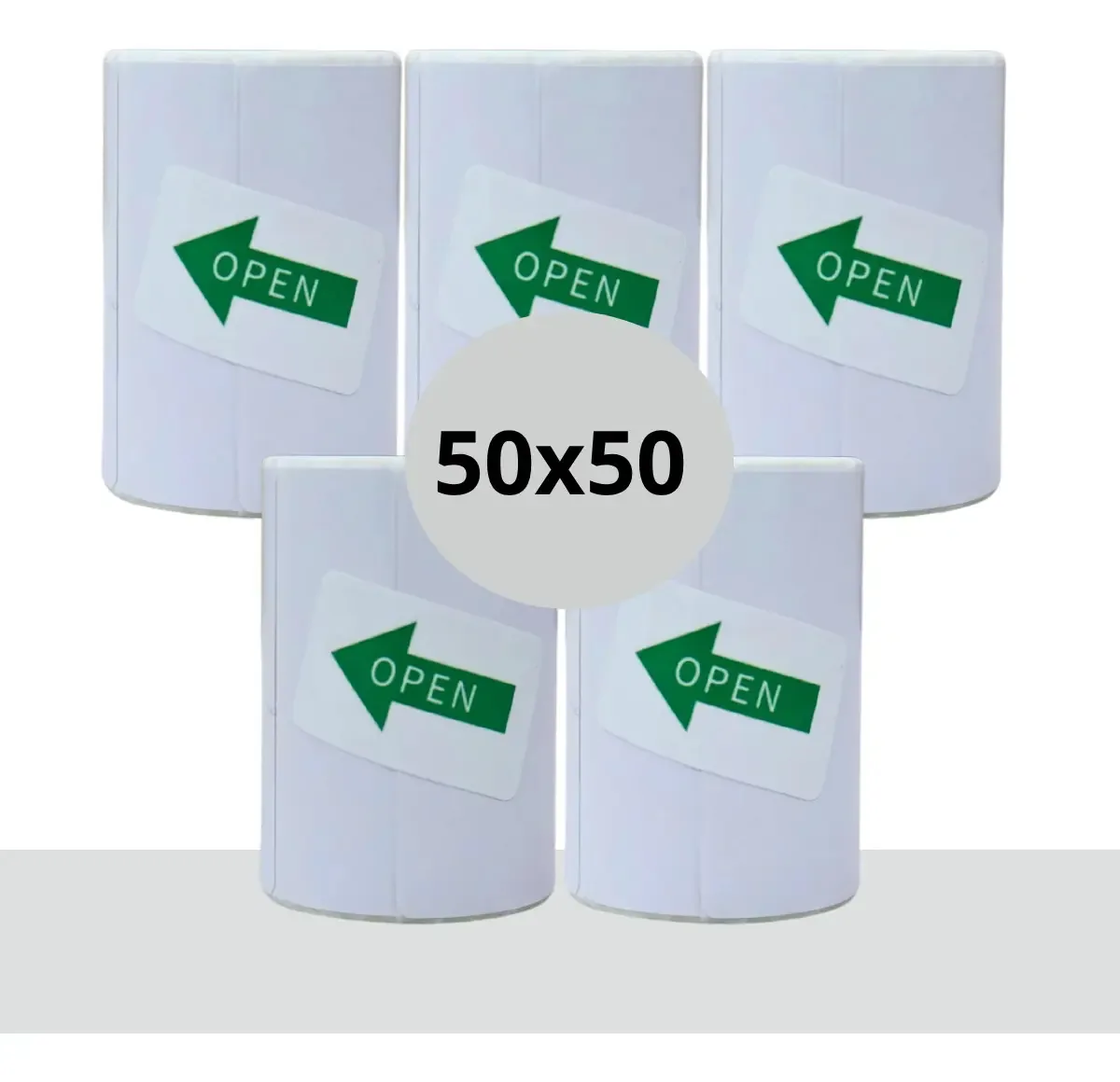 5x Bobina Etiqueta Branca Termica 50mm Adesiva Segmentada Cor 50x50mm Com 150un/bobina