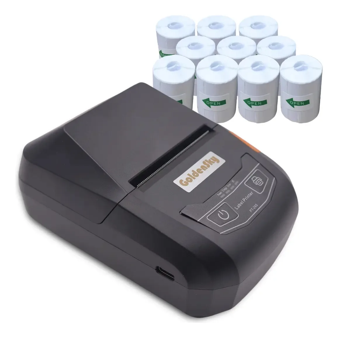 Mini Impressora Termica Bluetooth 58mm + 10 Rolos Etiqueta