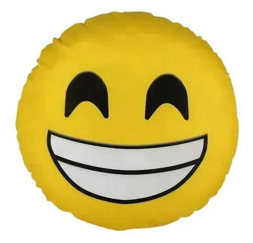 Almofada De Emoji Vitor Bordados Sorriso 34x34cm Estampado Cor Outro
