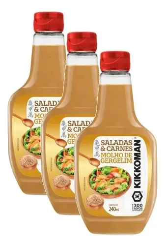 Kit 3 Molho De Gergelim Para Saladas E Carnes Kikkoman 240ml