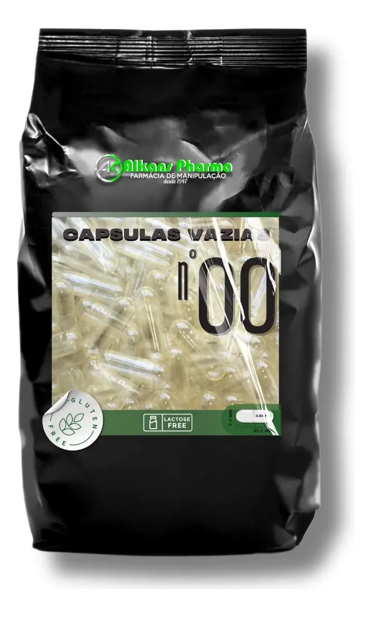 100 Cápsulas Vazias De Gelatina Nº 00 Cor Incolor