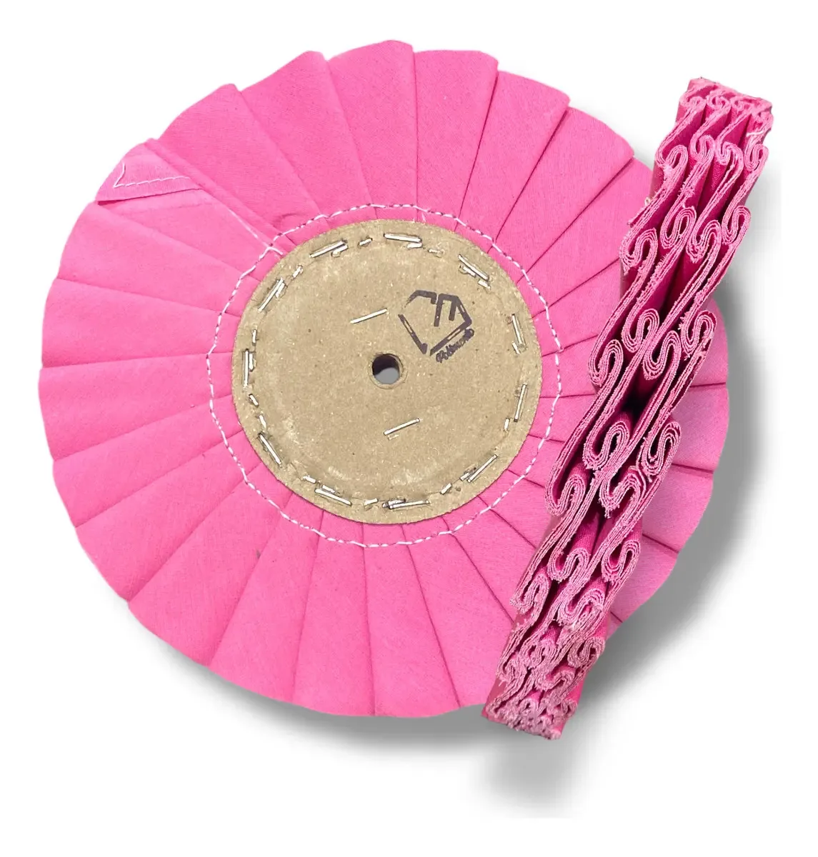 Disco Boina Plissado Rosa 30cm Polimento Alumínio