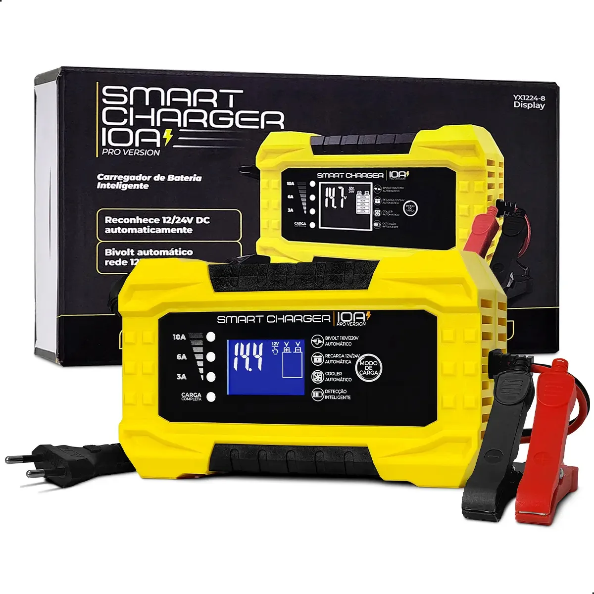 Carregador Inteligente Bateria Automotiva 12V/24V 10A 4x4sc Smart Charger