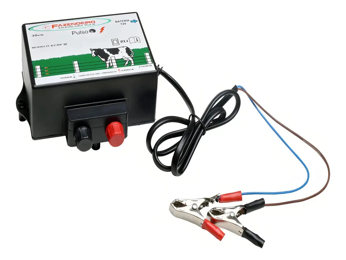 Eletrificador Cerca Rural 030km Bateria Fazendeiro