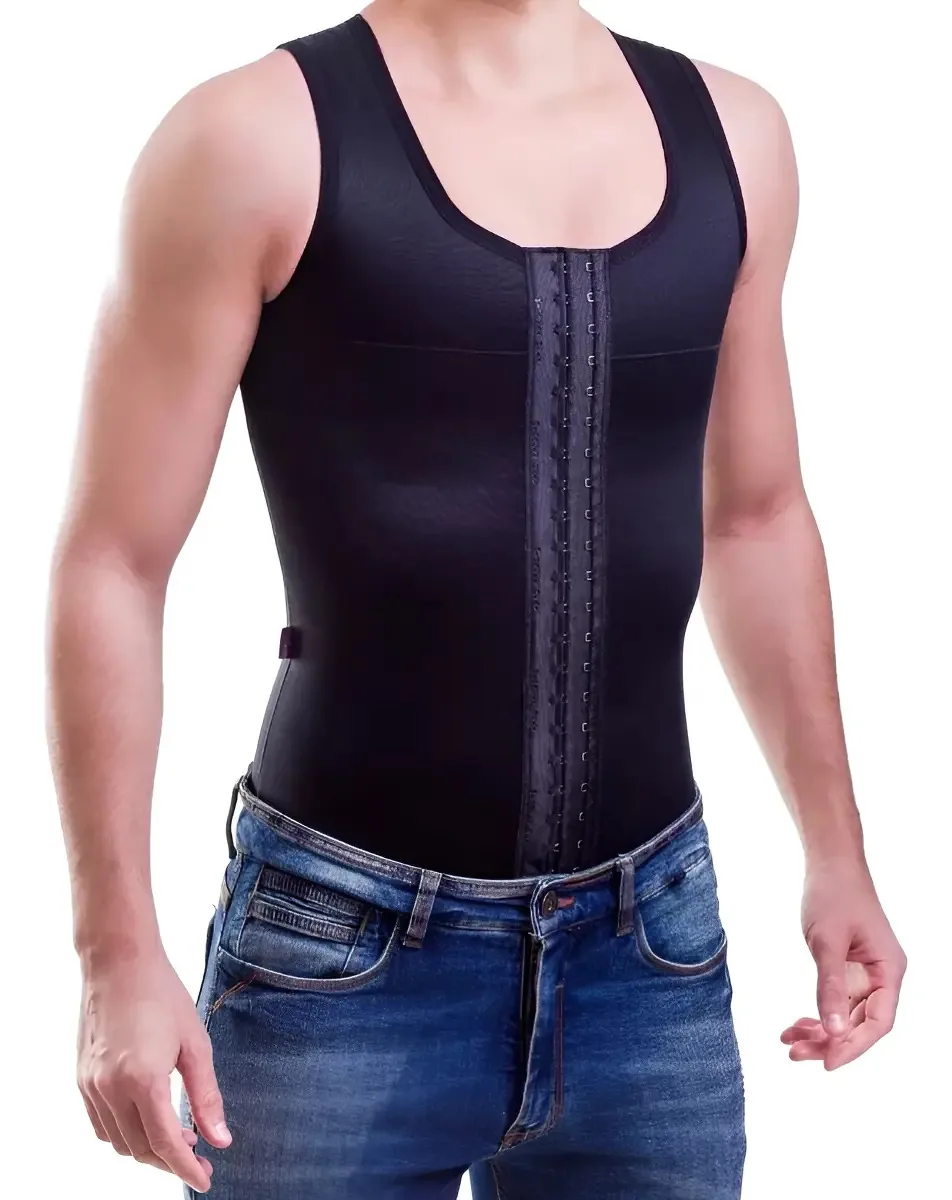 Regata Modeladora Masculina Cor Preto Tamanho Gg