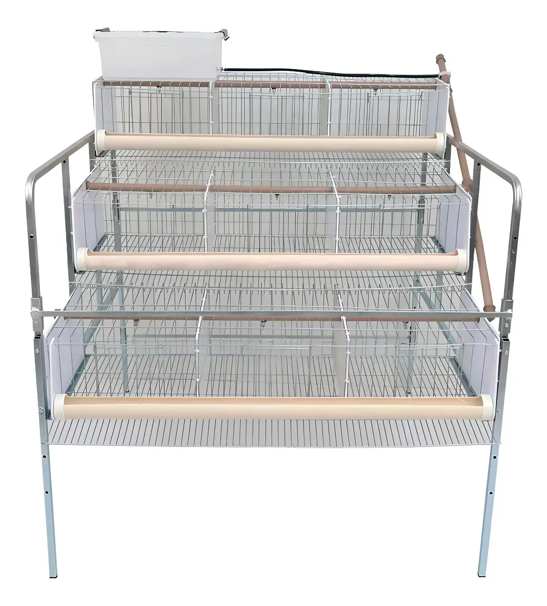 Bateria De 3 Gaiolas Para Codorna Suspensa - Chocmaster Cor Cinza