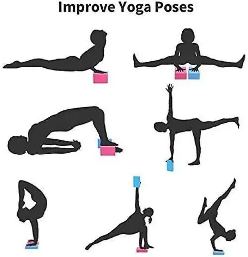 Kit 2 Blocos Em Eva Para Yoga Exercícios 23x15x7,5cm Rosa
