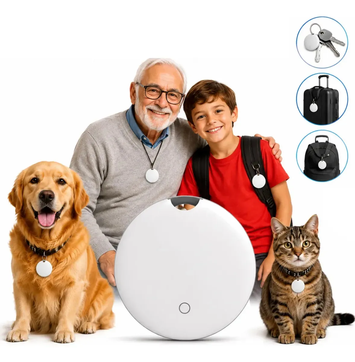 Tag Rastreador De Objetos Pets Malas Gps Faaftag Faaftech FT-TAG Branco