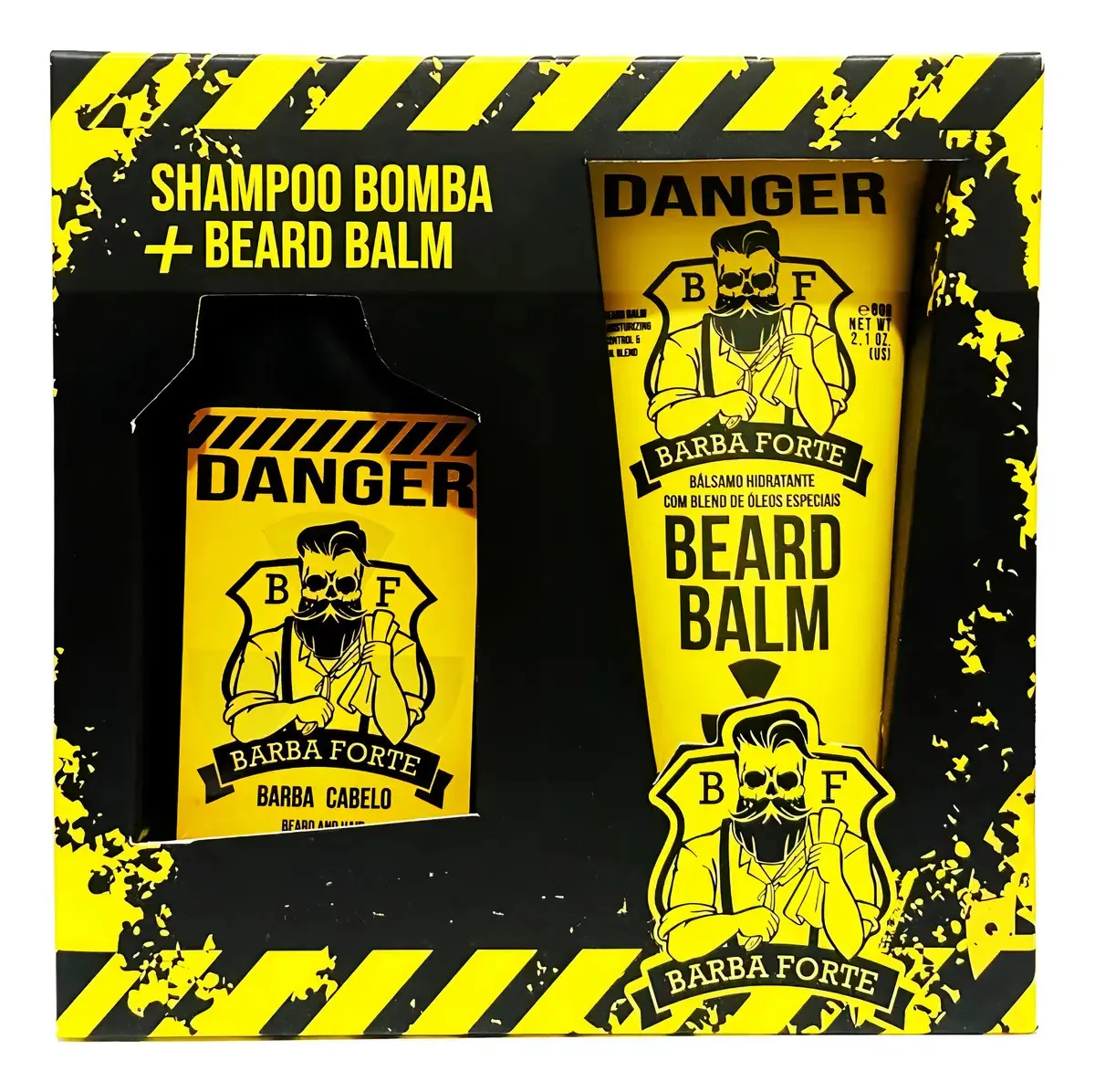 Kit Viagem Para Barba Balm E Shampoo Bomba Danger