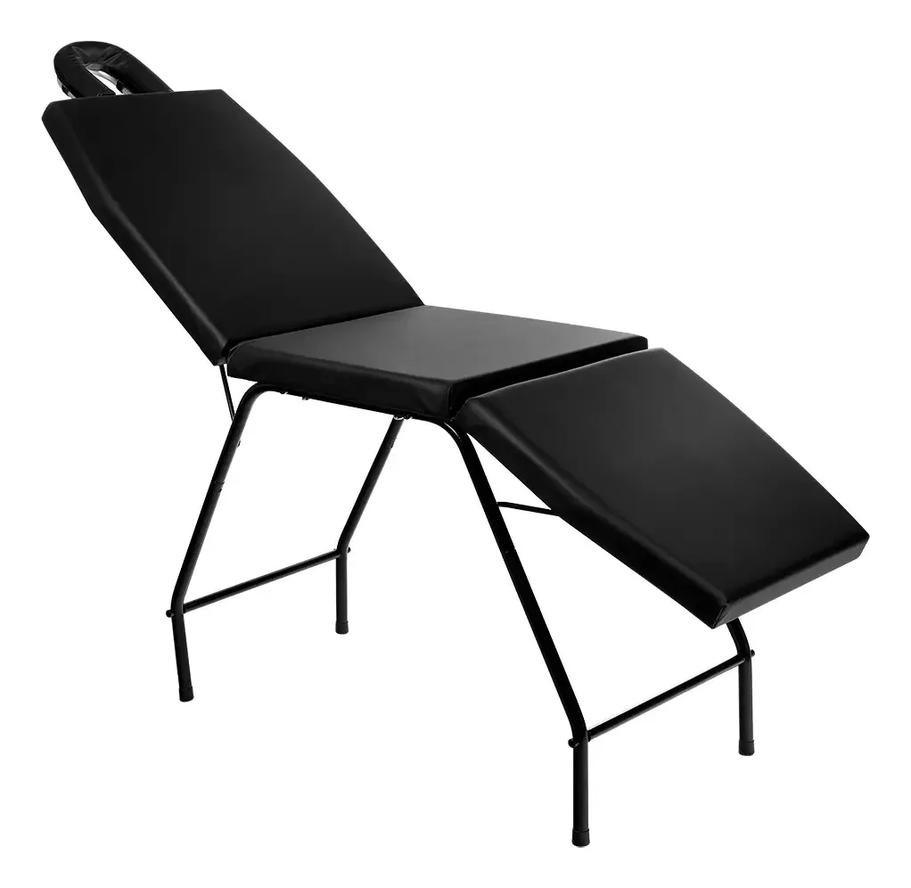 Maca 3 Posições Reclinável Tatuagem Estética Massagem Cor Preto