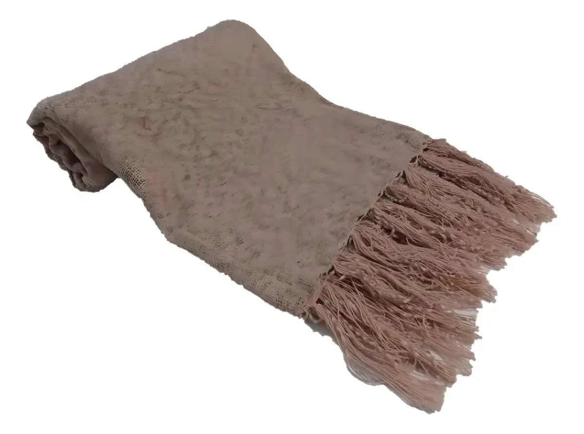 Manta Para Sofá Rosa Seco Em Chenille