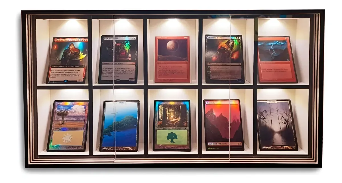 Expositor Colecionaveis Rpg Cards Iluminado 10 Nichos