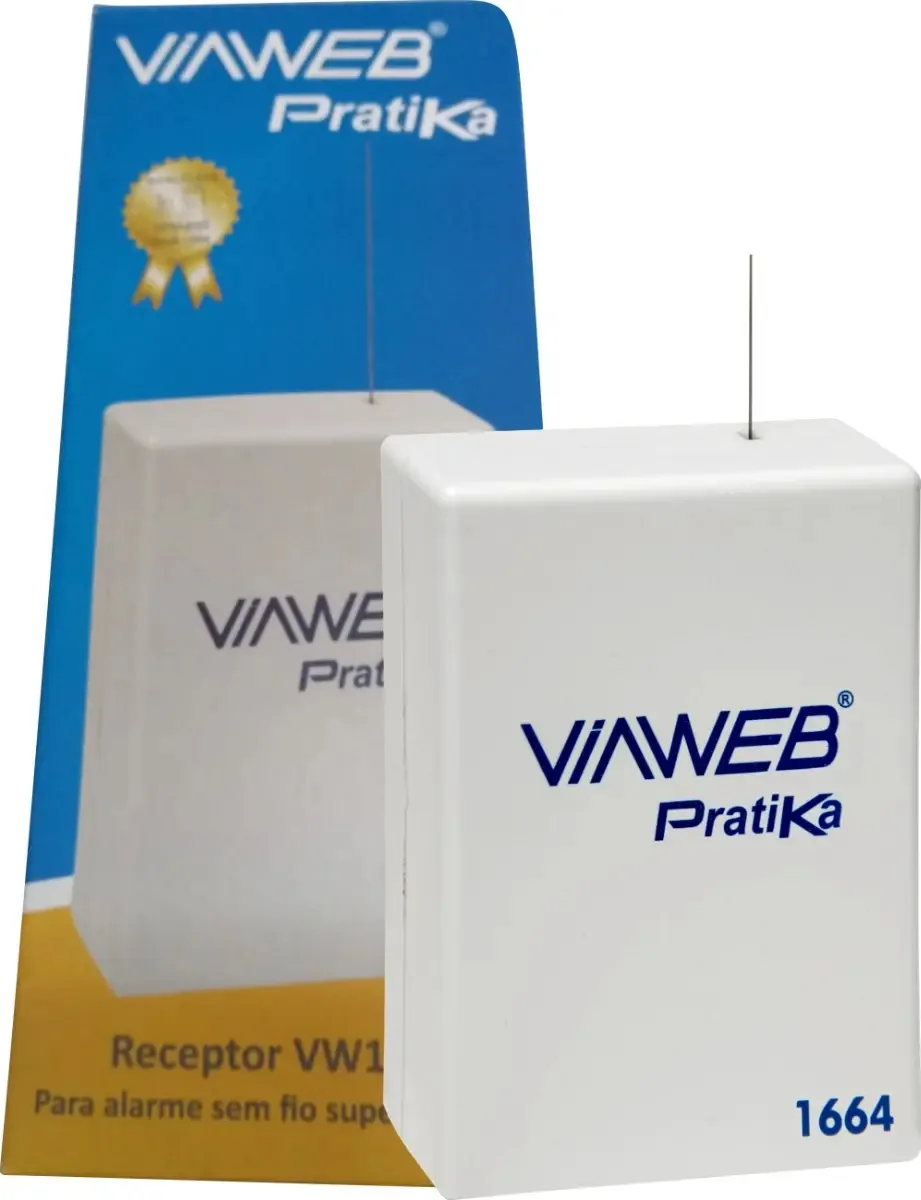 Central Alarme Viaweb VW1 Branco 16 Zonas 64 Controles 32 Sensores