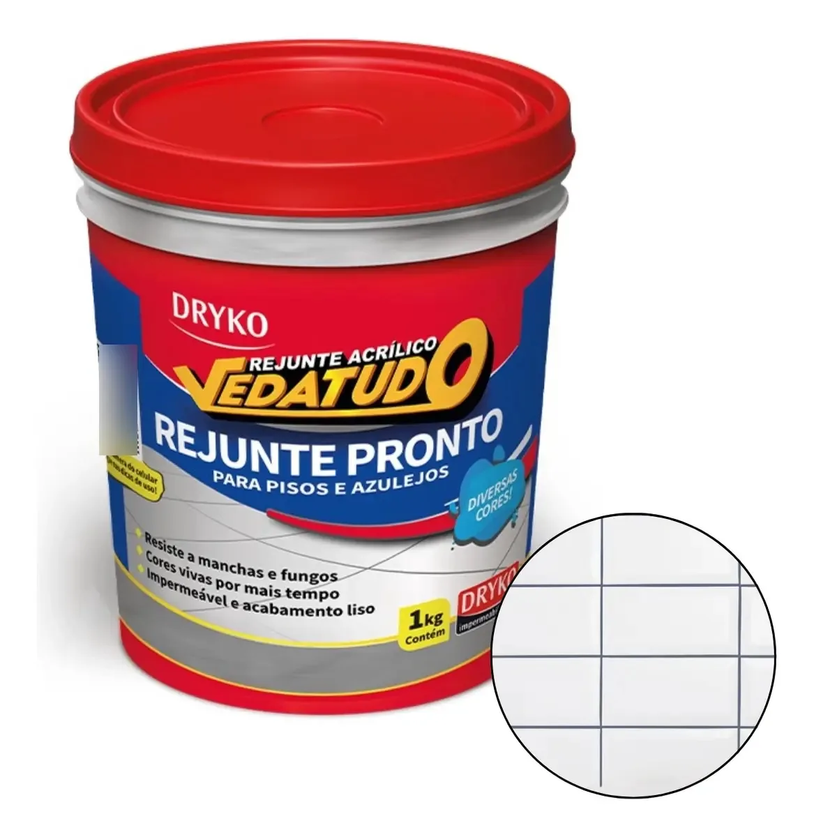Rejunte Acrilico Piso Porcelanato Banheiro Piscina Dryko 1kg