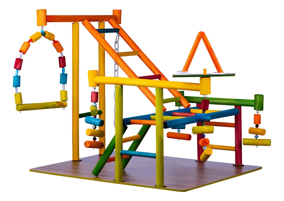 Brinquedo Para Ave Play Brinquedo Play Playground Gigante Recomendado Para Pássaros Exóticos - Cor Multicolorido