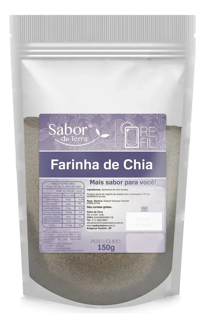 Farinha De Chia Sabor Da Terra 150g