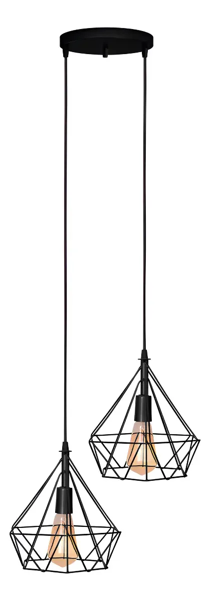 Pendentes Piramide Duplo - Em Aramado Preto