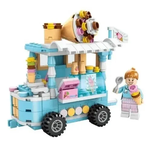 Blocos De Montar Brinquedos Carrinhos Food Truck Polibrinq Quantidade de peças 184