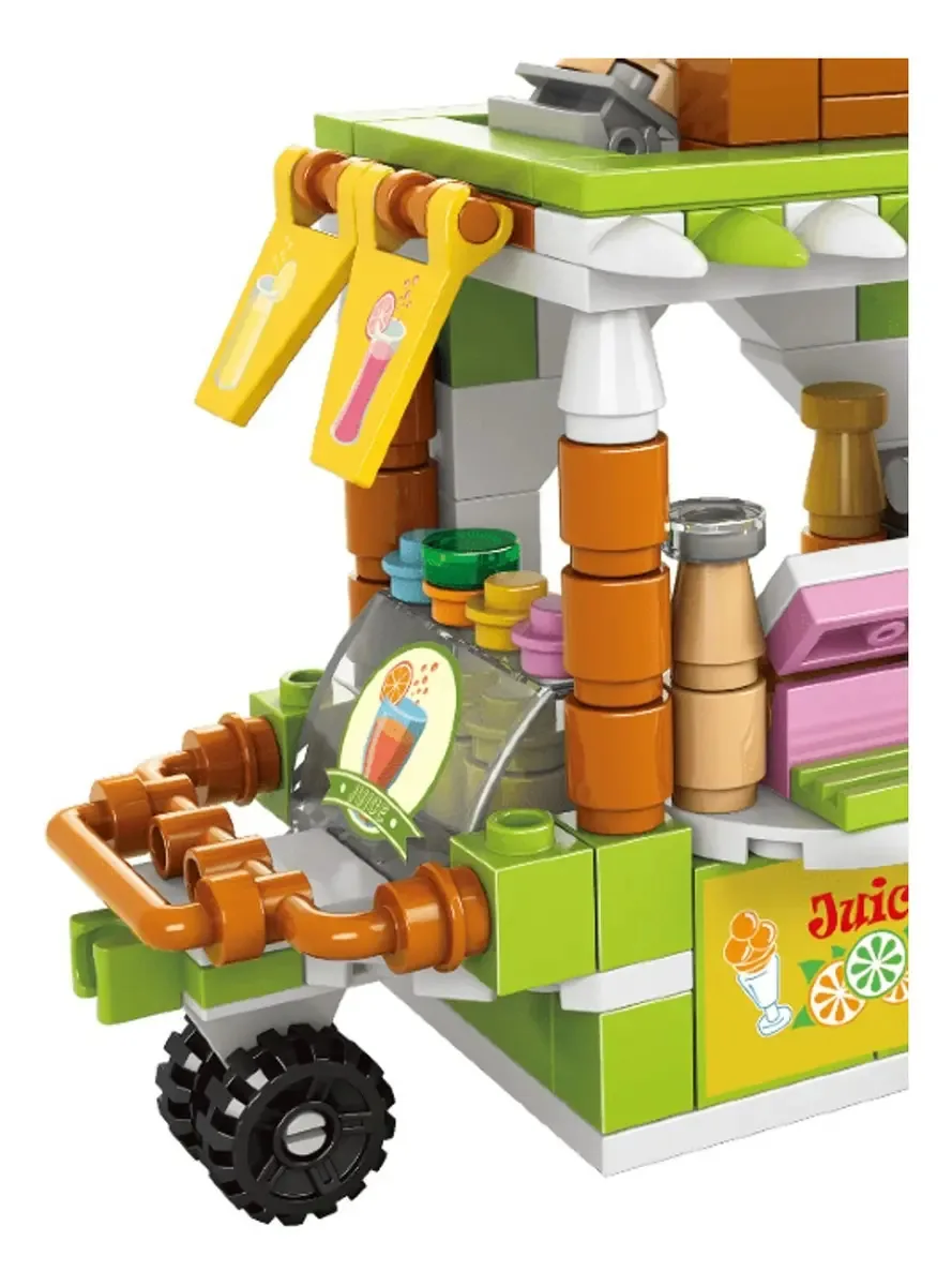 Blocos De Montar Brinquedos Carrinhos Food Truck Polibrinq Quantidade de peças 189