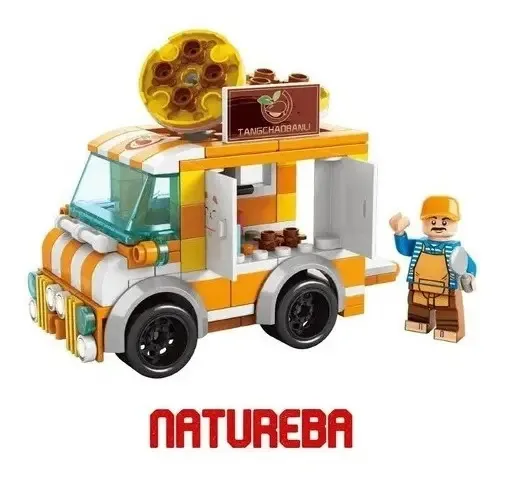 Blocos De Montar Brinquedos Carrinhos Food Truck Polibrinq Quantidade de peças 160