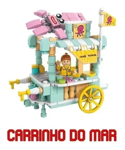 Blocos De Montar Brinquedos Carrinhos Food Truck Polibrinq Quantidade de peças 179