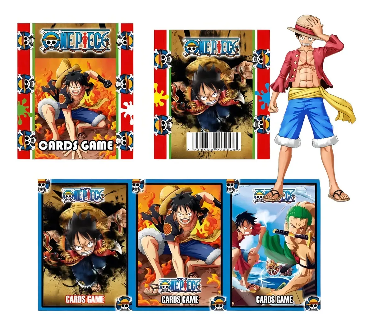 Cartas de Bafo One Piece 2024 Colecionáveis 200 Unidades 7x5cm