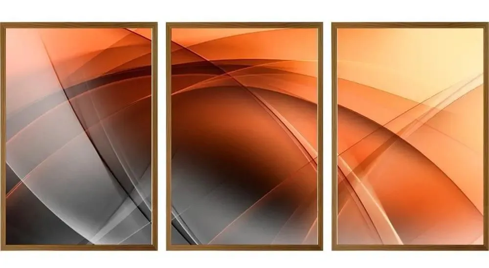 Conjunto Quadros Decorativos Abstrato Sem Vidro