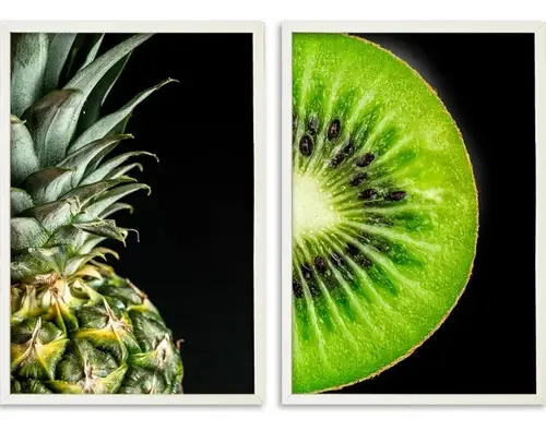 Conjunto Quadros Decorativos Frutas Sem Vidro