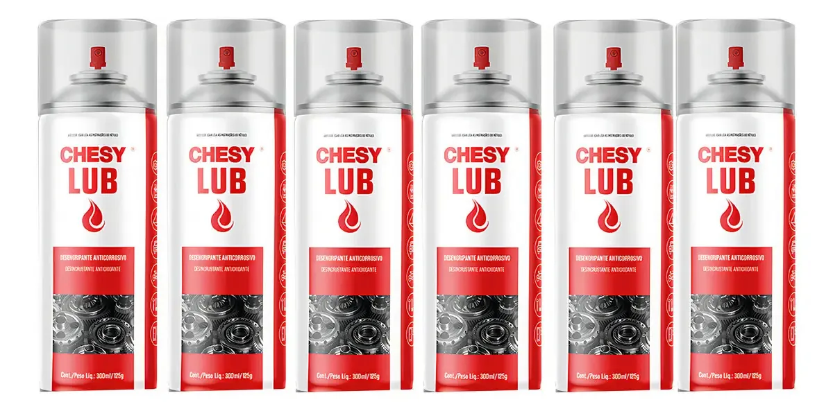 Kit Com 6 Desengripantes Spray Anticorrosivos de 300ml da Chesy