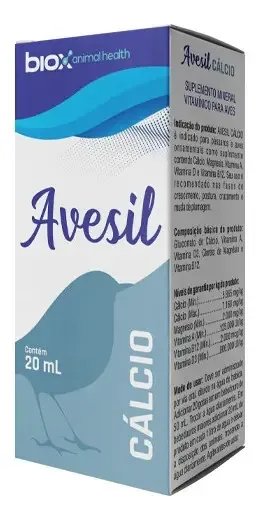 Avesil Cálcio 20ml Supl. Aves Pássaros Crescimento E Postura