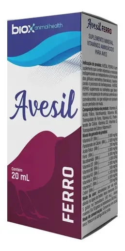 Avesil Ferro 20ml Melhora A Resistência Para Pássaros E Aves