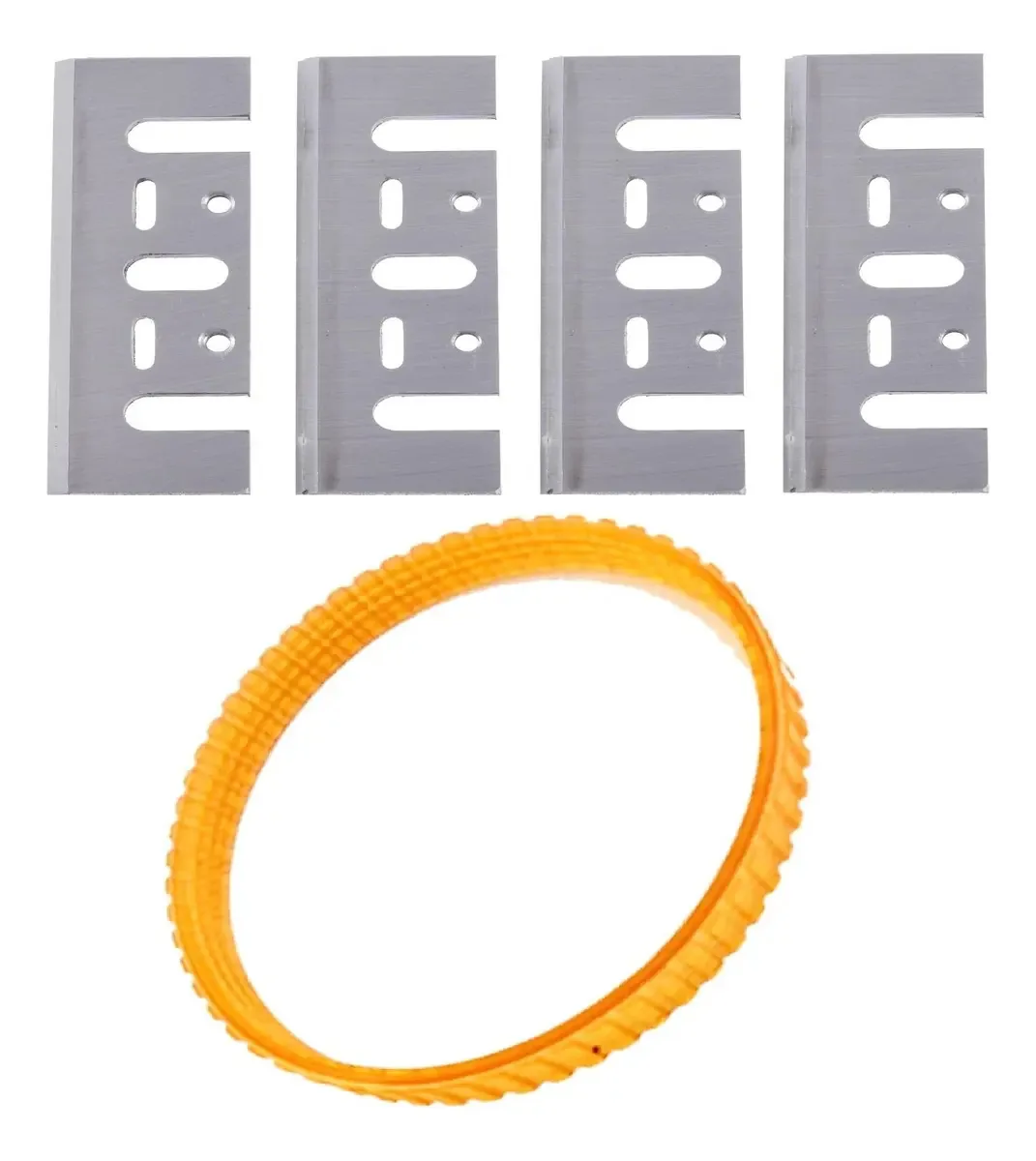 4 Lâminas Facas 82mm Hss + 1 Correia Nylon Plaina Elétrica