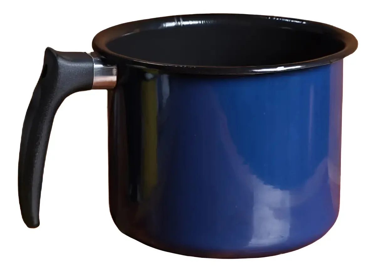 Caneca Leiteira- Esmaltada- Agata- 1,8litros Cor Azul