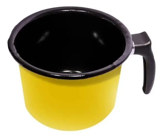 Caneca Leiteira- Esmaltada- Agata- 1,8litros Cor Amarelo Liso