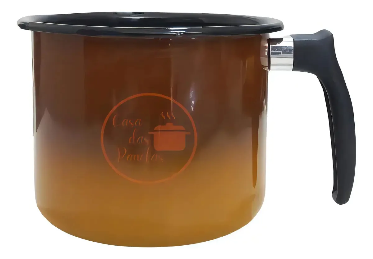Caneca Leiteira- Esmaltada- Agata- 1,8litros Cor Marrom Degradê