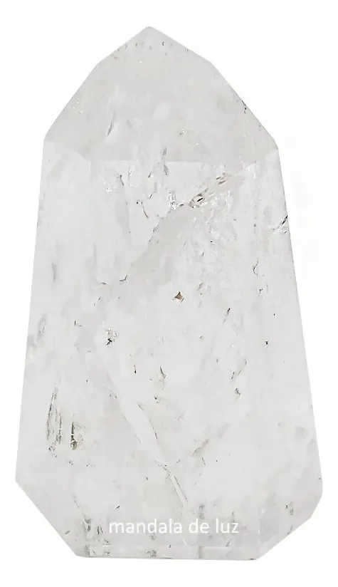 Cristal Gerador Ponta De Quartzo Transparente Branco Pequeno