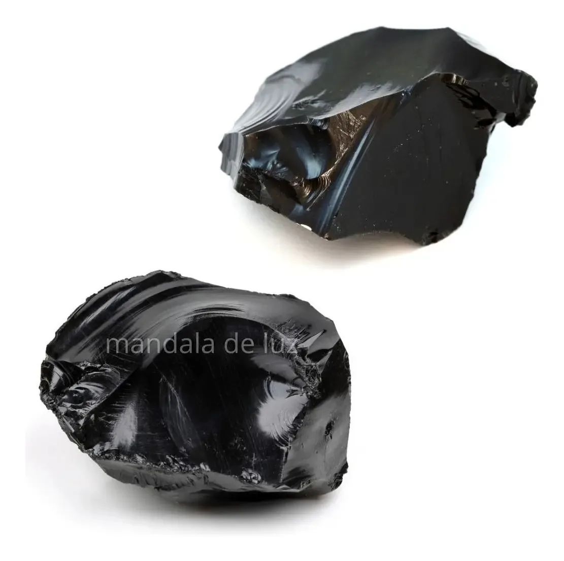 Combo 2 Pedras De Obsidiana Negra Bruta Cristal Natural Kit