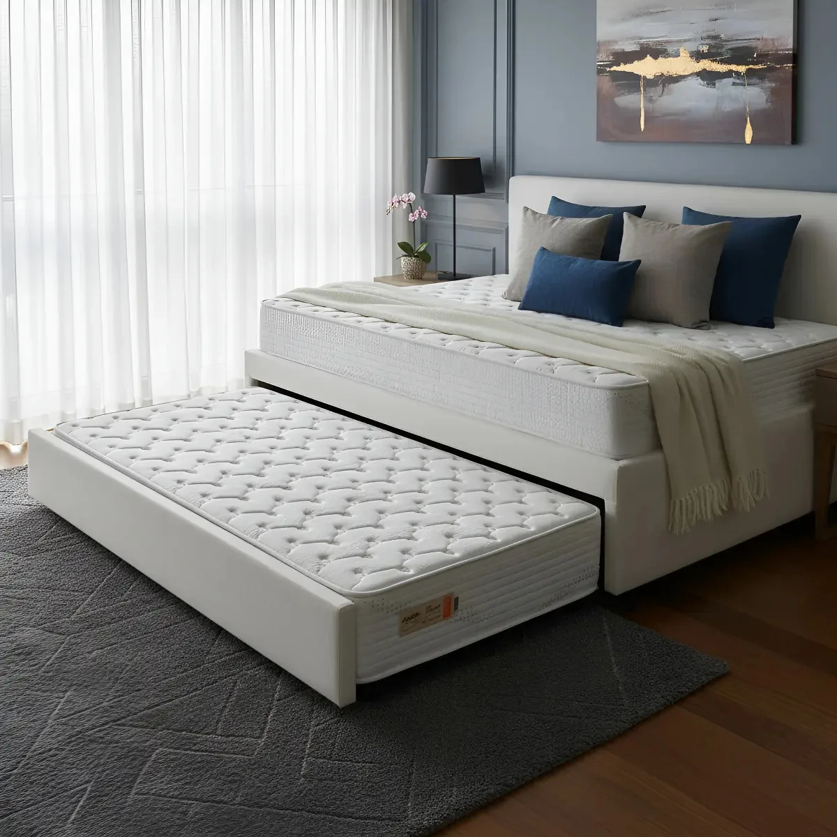 Bicama Box Solteiro 88x188com 2 Colchões Ecoline D33 Ecoflex