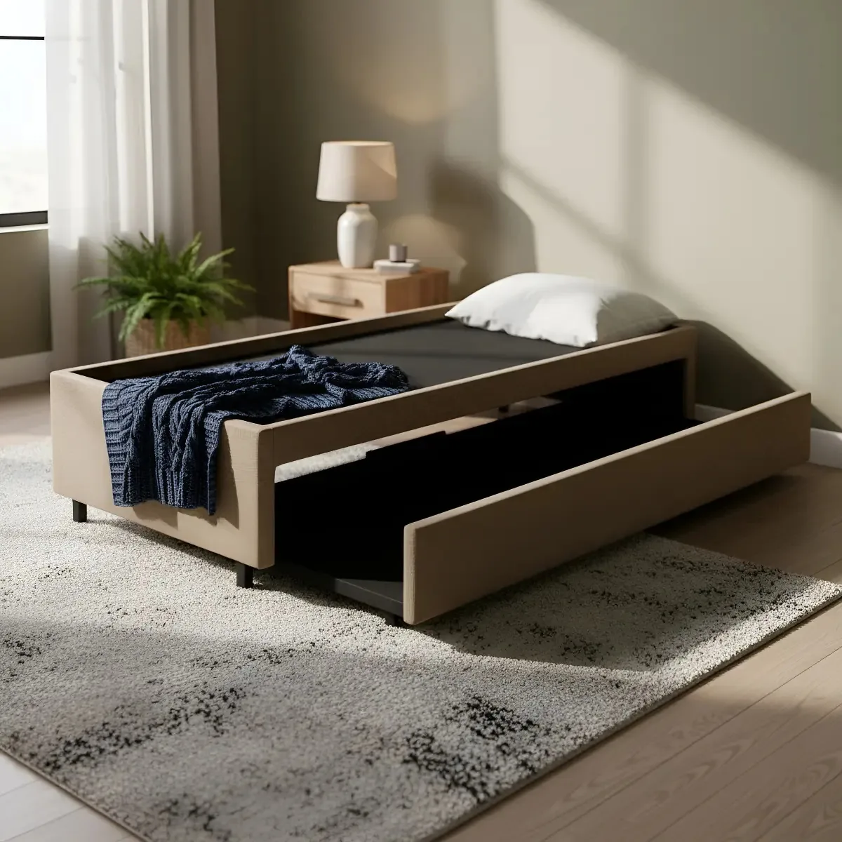 Bicama Box Solteirão 96x203 B&G Madeira Marrom Para Dois Colchões