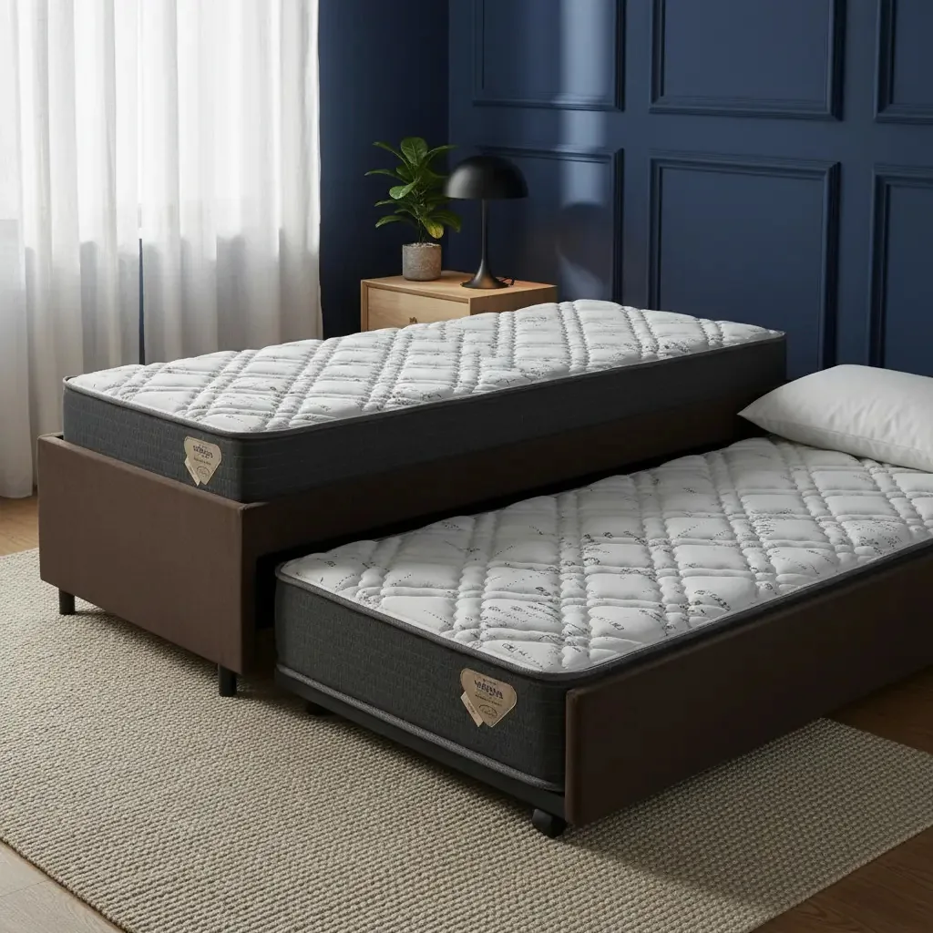 Bicama Box Solteiro 88x188 Com Dois Colchões Adapto Ecoflex