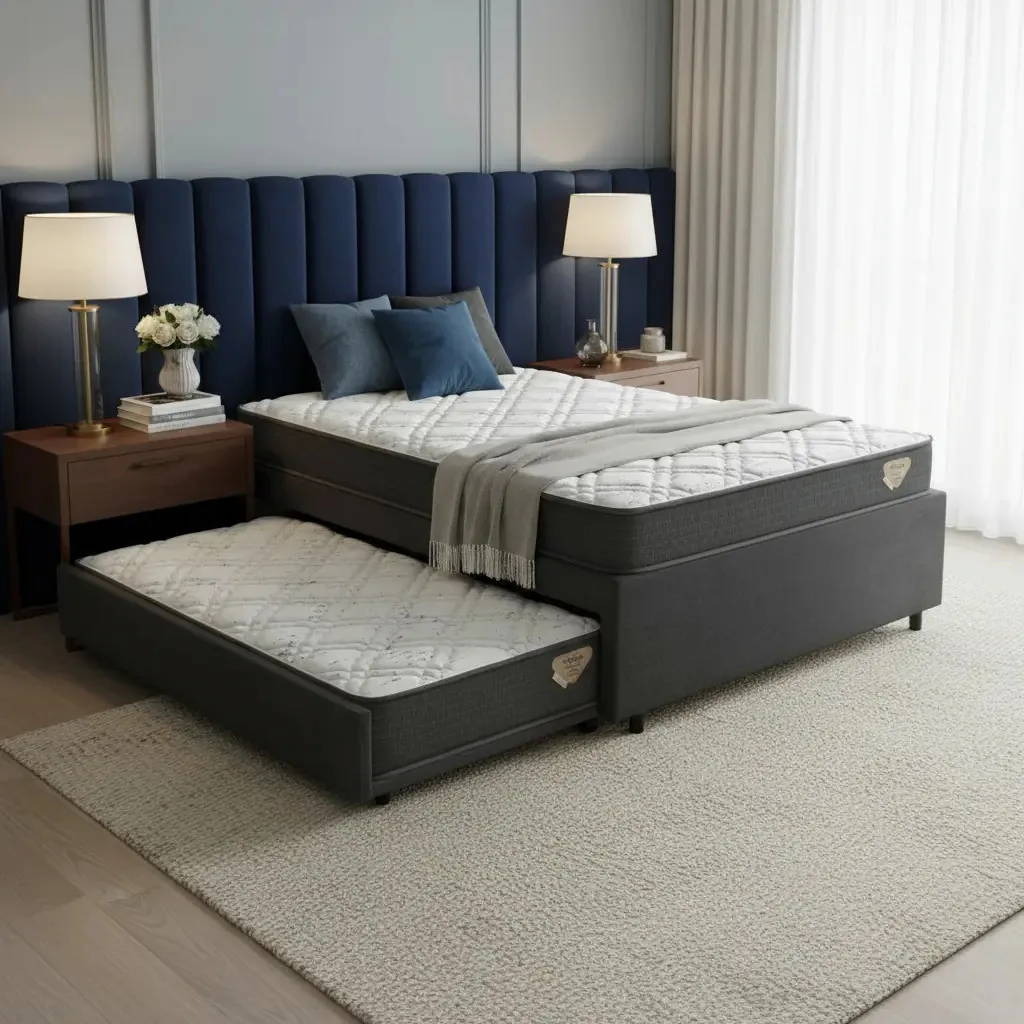 Bicama Box Solteirão 96x203 Com 2 Colchões Adapto Ecoflex